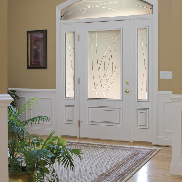 Gorgeous White Steel door with sidelites and transom
